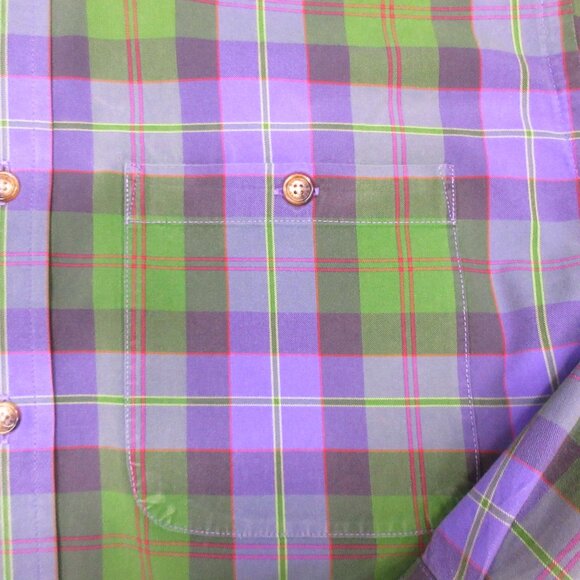 ORVIS REGULAR FIT 100% COTTON SHIRT VIOLET, OLIVE, RED & WHITE Sz MEDIUM, M - Picture 3 of 4
